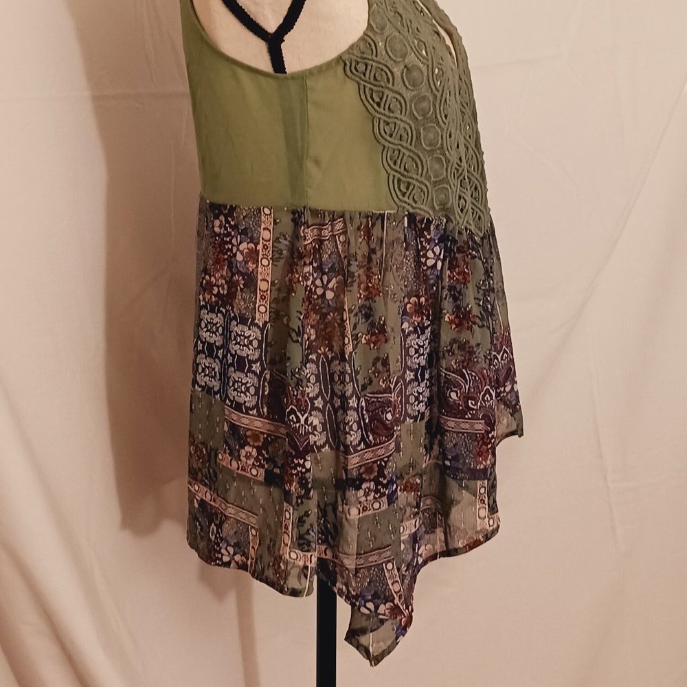 Self Esteem Boho Style Sheer Vest With Crochet Top | EUC | Medium - Picture 6 of 11